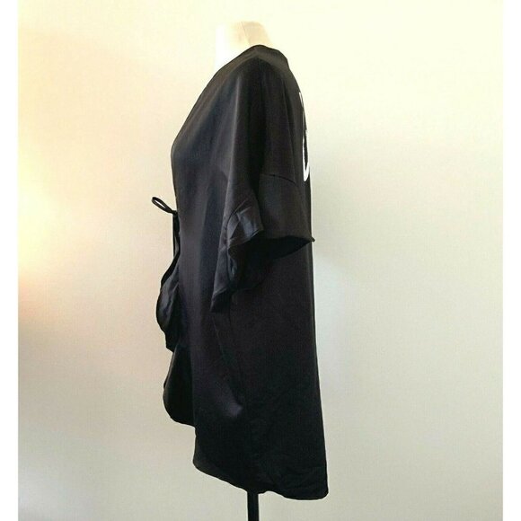 Victorias Secret One Size OS Love Black Vintage Silky Kimono Robe Tie Belt NWT - Picture 4 of 7